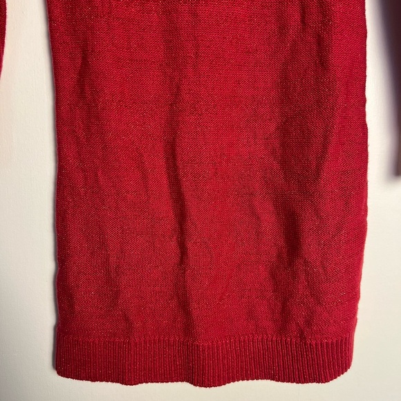 Childrens Place Kids Girls Red Dress Ribbed Knit Metallic Festive Winter 10/12 - Picture 13 of 14